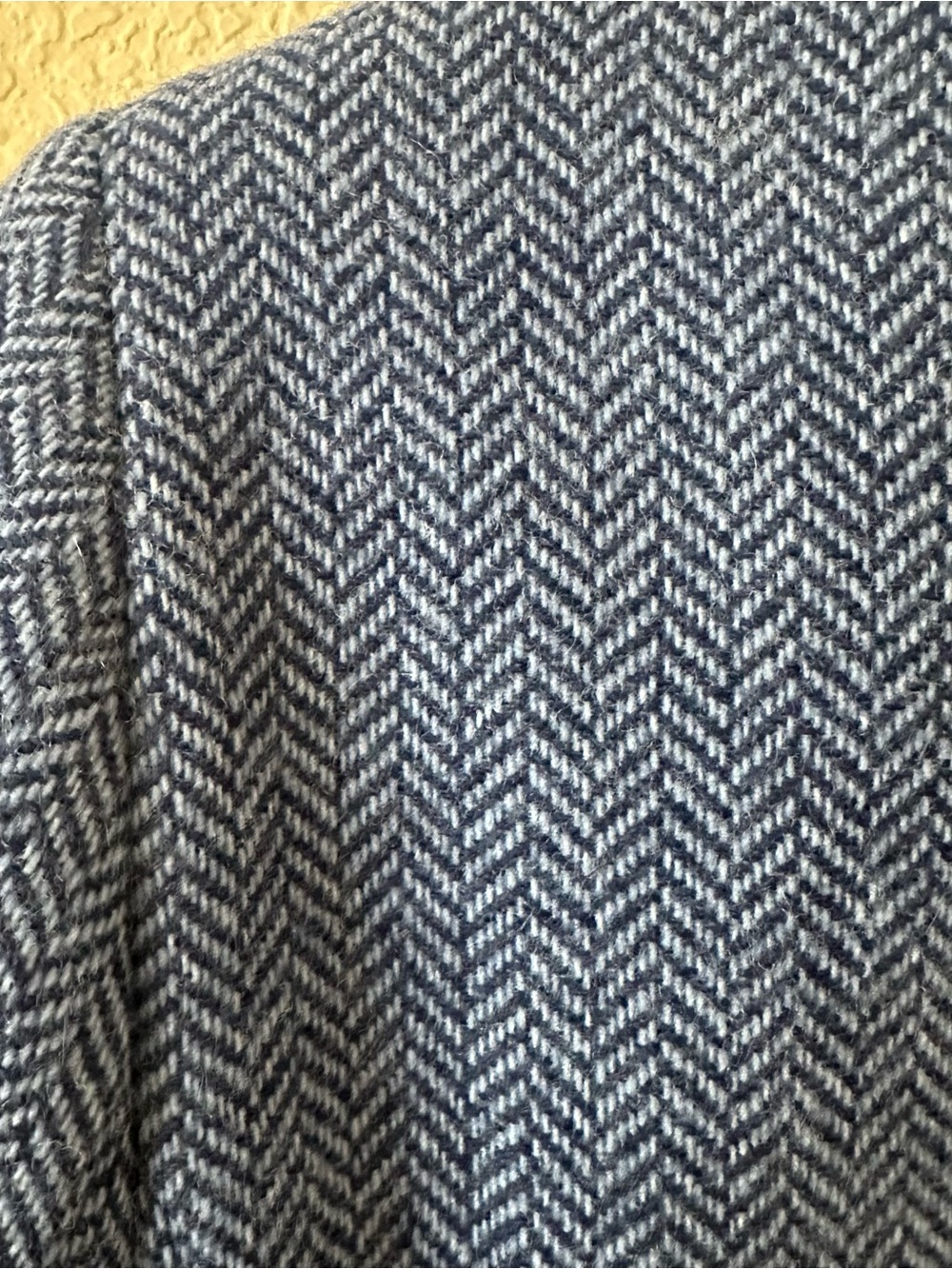 J. Crew Factory Blue Herringbone Gold-Button Tailored Blazer Wool Blend size 6 - Picture 5 of 7
